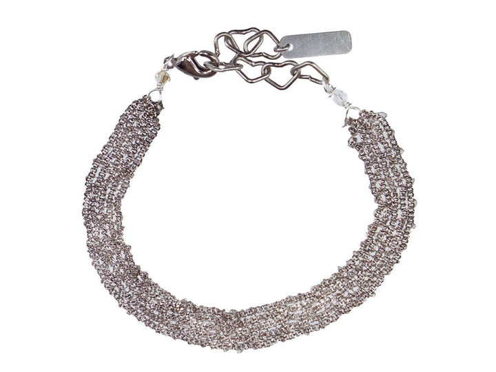 Slim Silver Woven Chain Bracelet