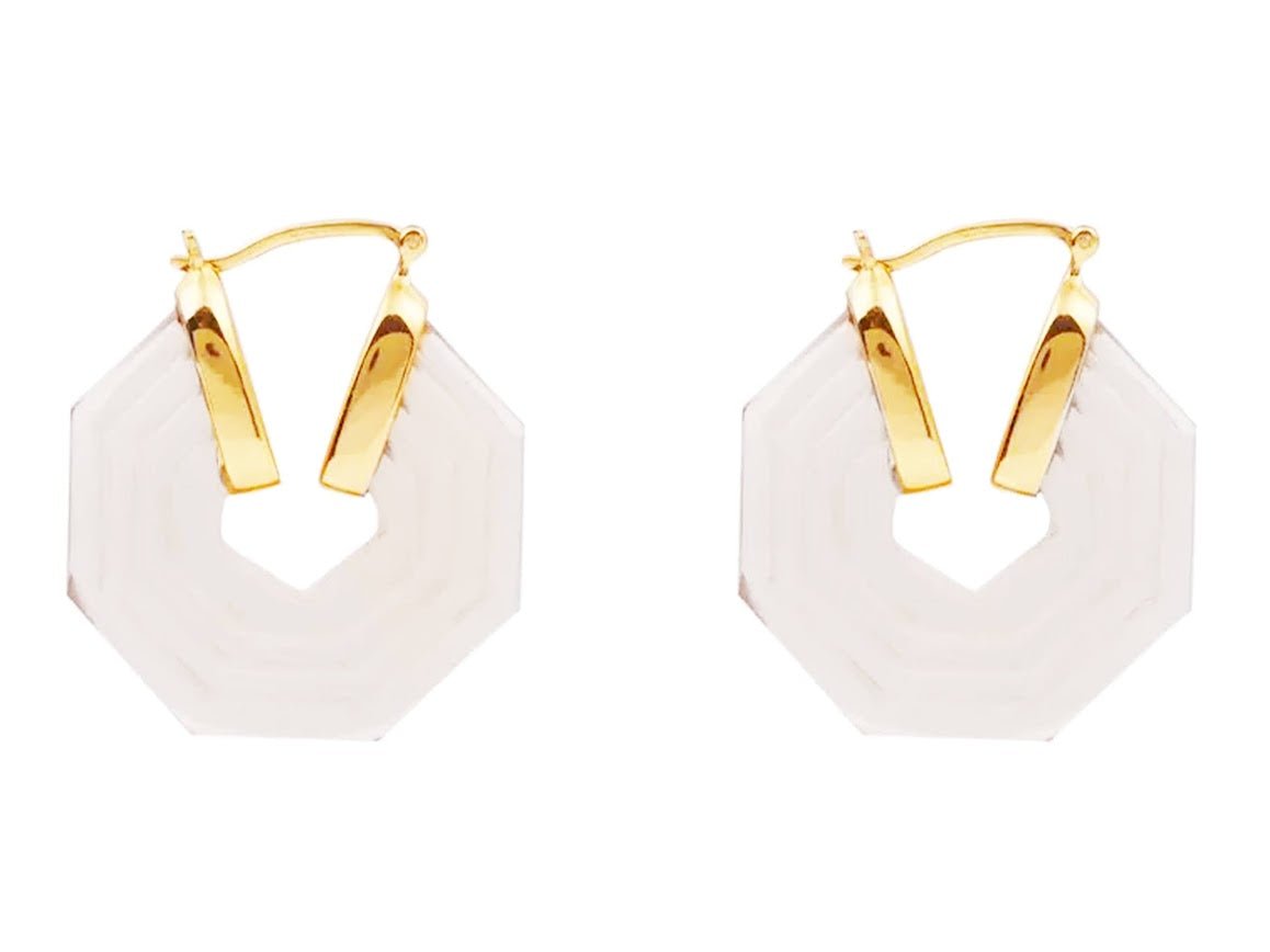 Clear Crystal Hexagonal Hoops