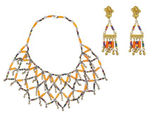 Load image into Gallery viewer, 1930s Celluloid Bib Necklace and Earrings
