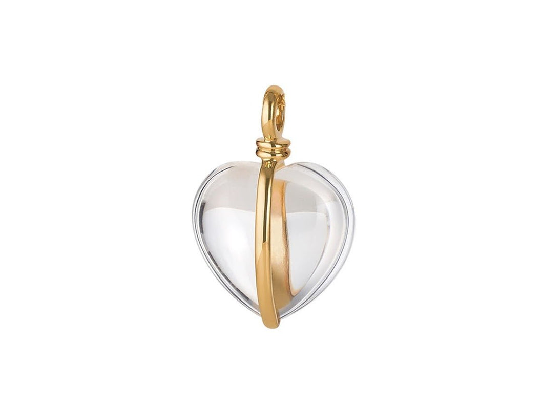 Wrapped Rock Crystal Heart Charm