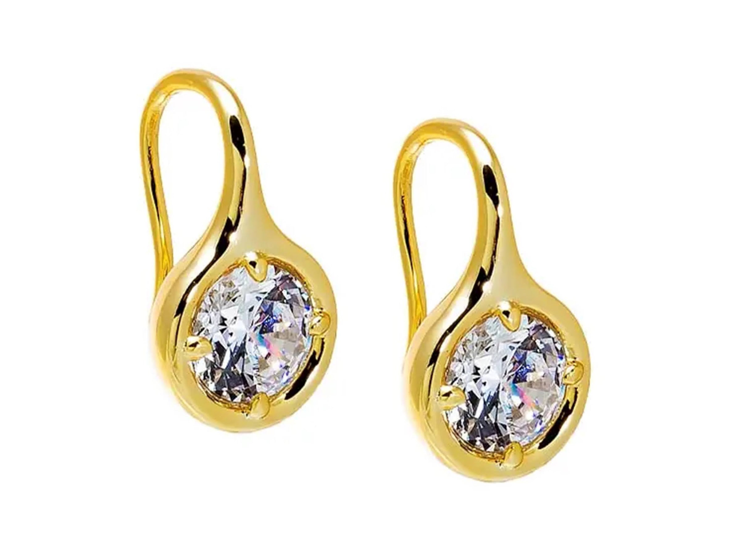 Fish Hook Earrings with CZs