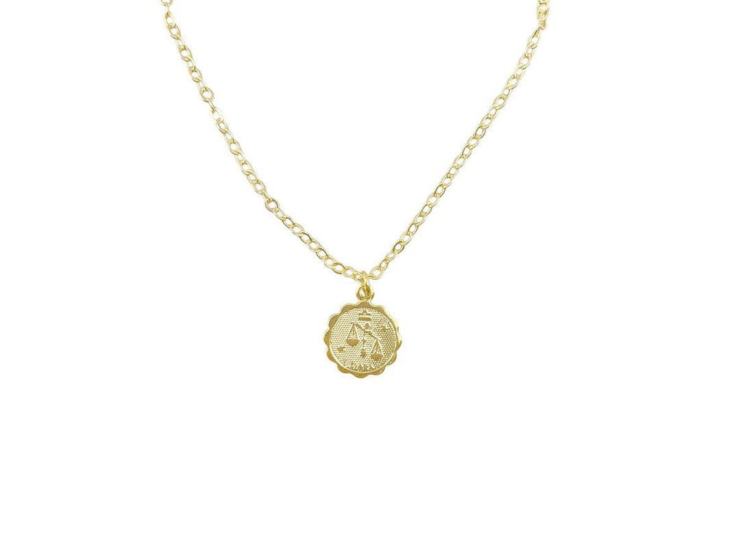 Gold Libra Charm Necklace