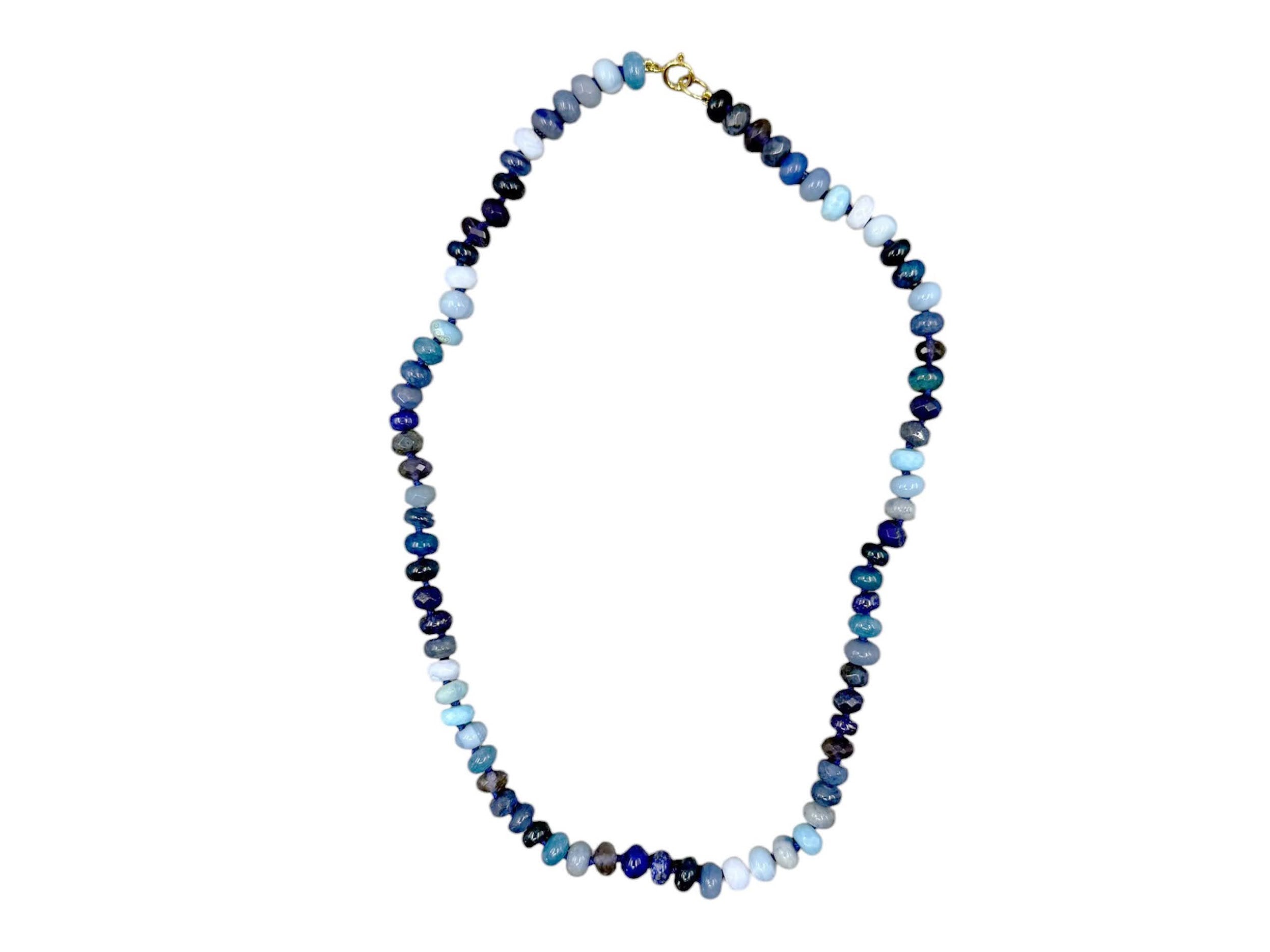Beaded Gemstone Deep Ocean Necklace