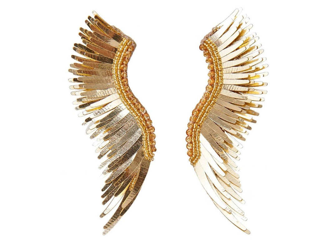 Gold Metallic Winged Earrings