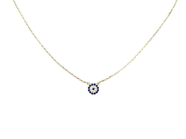 Gold Round Evil Eye Necklace