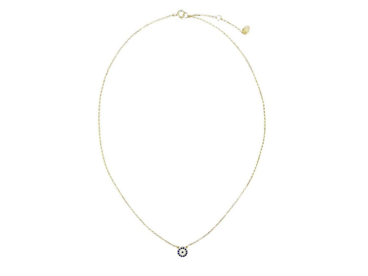 Gold Round Evil Eye Necklace