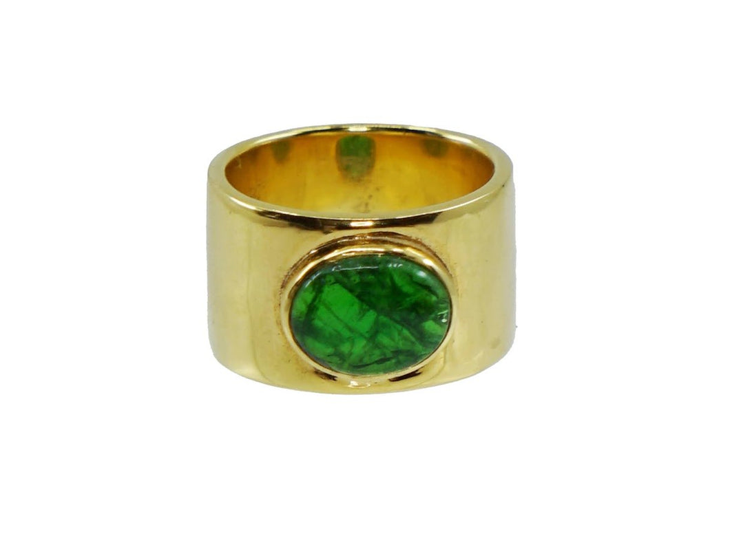 Chrome Diopside Pinky Ring