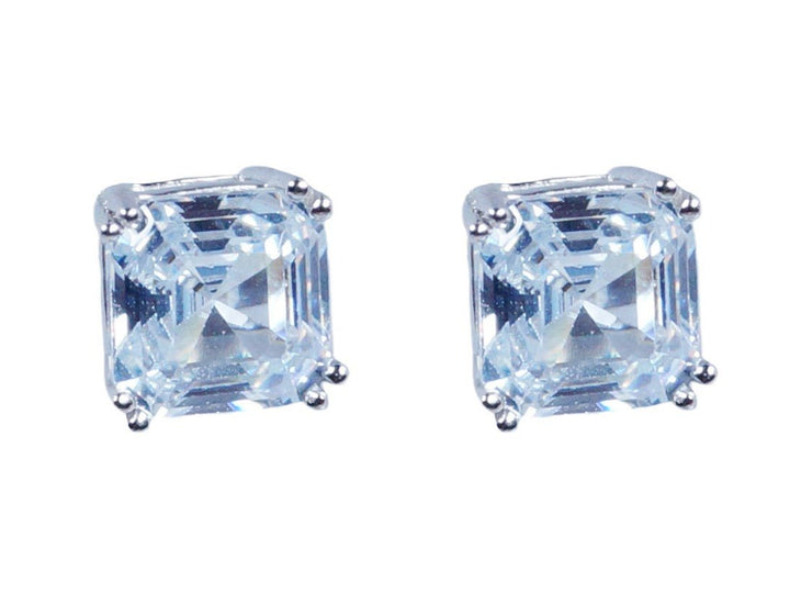 Asscher Cut Stud Earrings