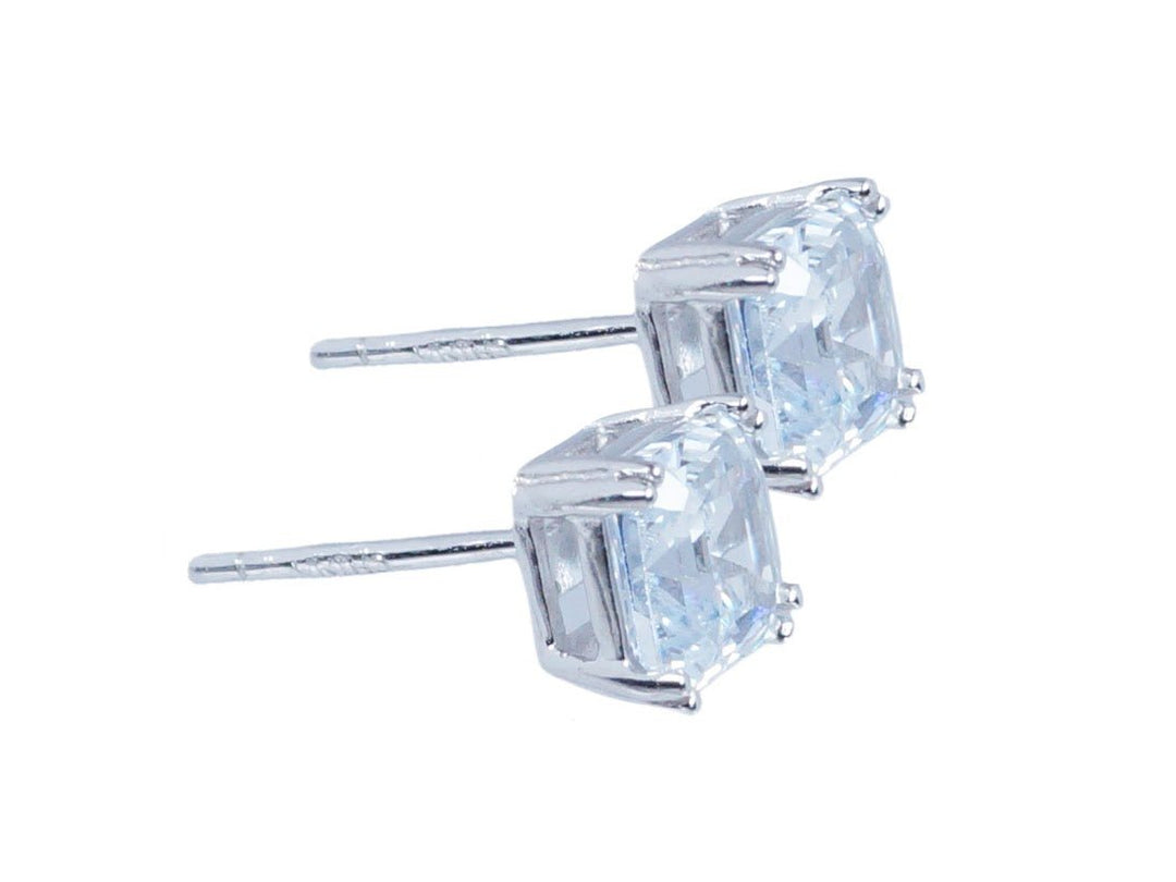 Asscher Cut Stud Earrings