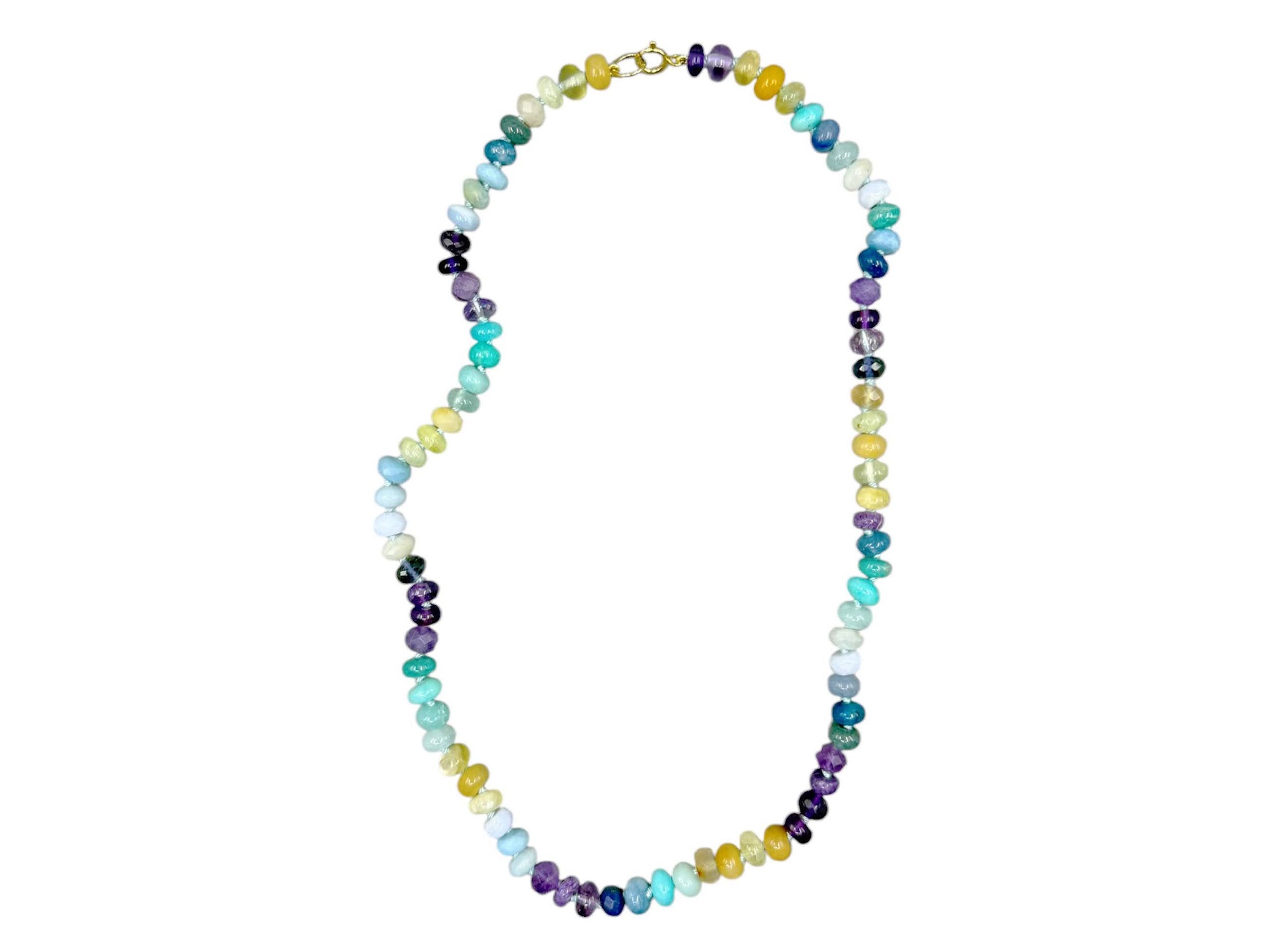 Beaded Gemstone Sky Glow Necklace