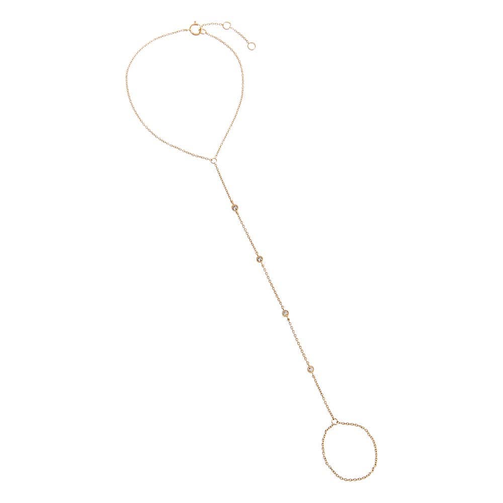14k Hand Chain with Diamonds