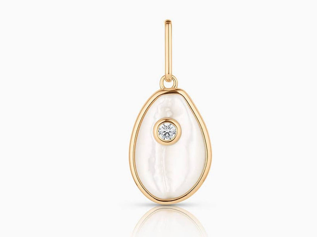 MOP Cowrie Shell Charm with CZ