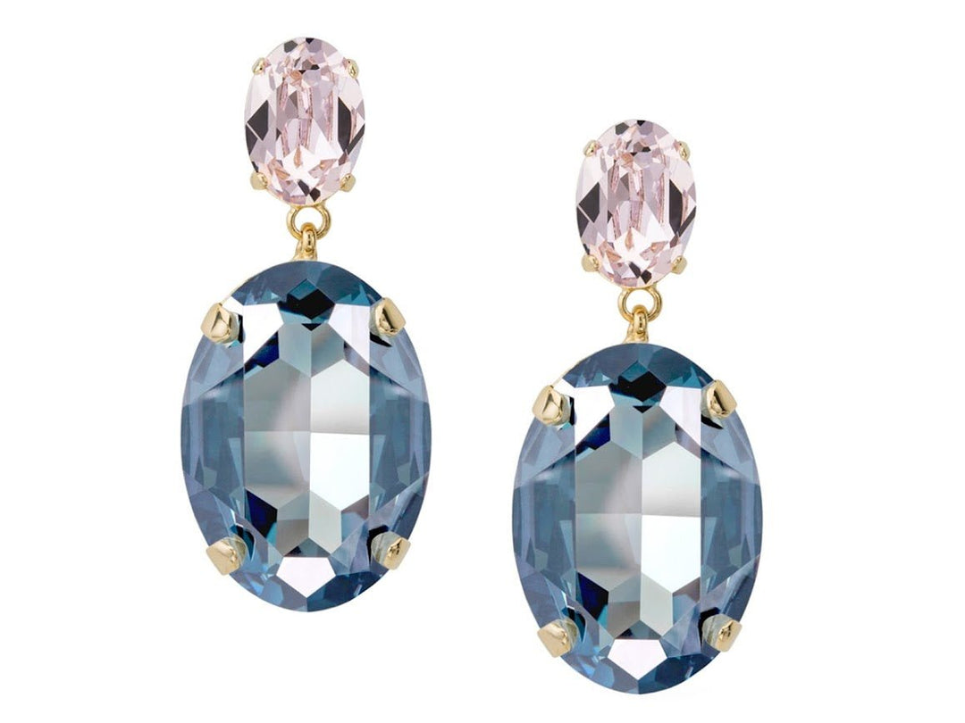 Blue Shade and Roseline Swarovski Crystal Earrings