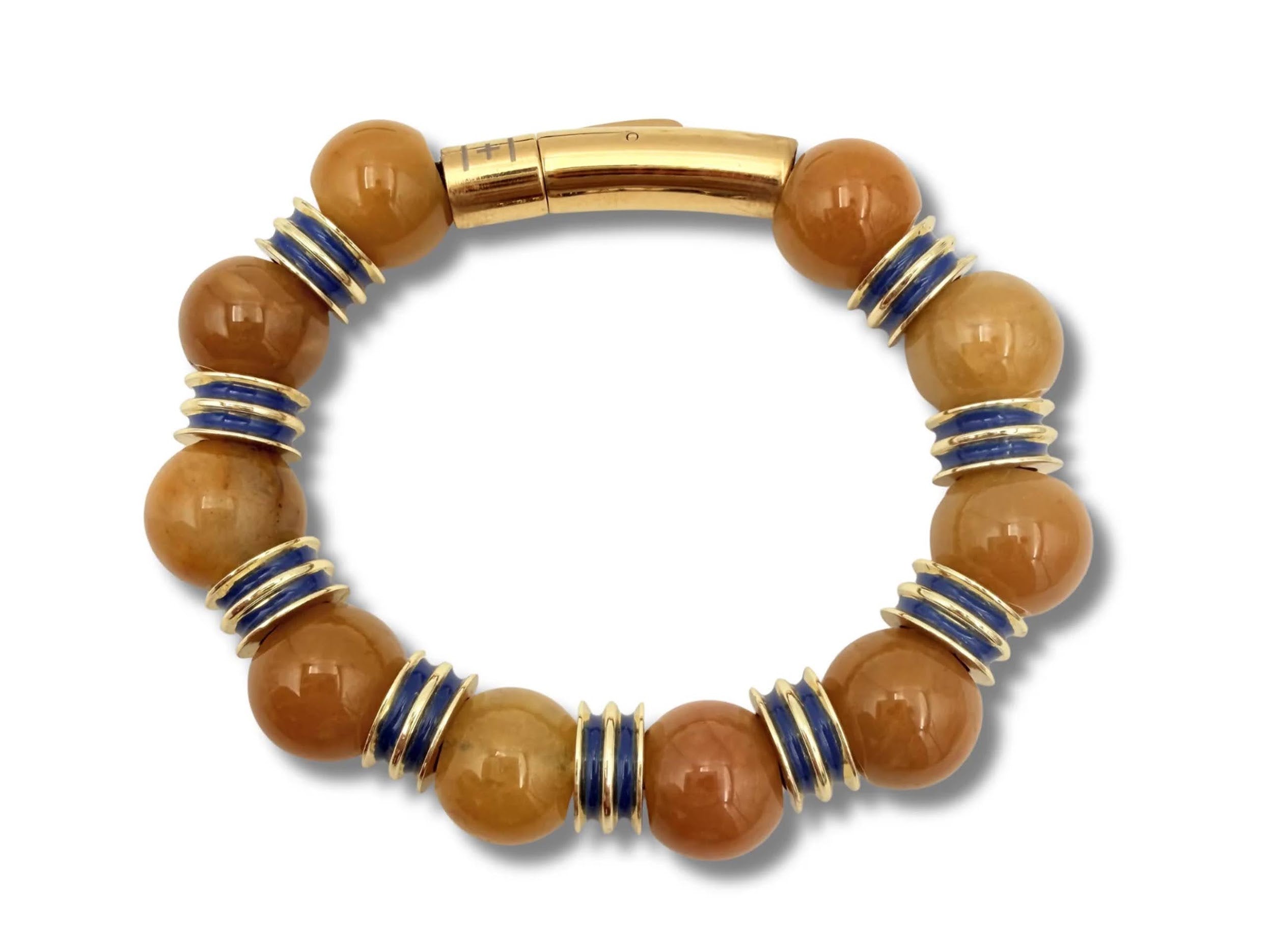 Honey Jade and Gold Beads Bracelet