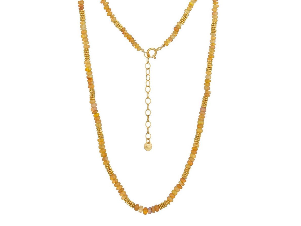 Opal Strand Necklace with Gold Accent Beads