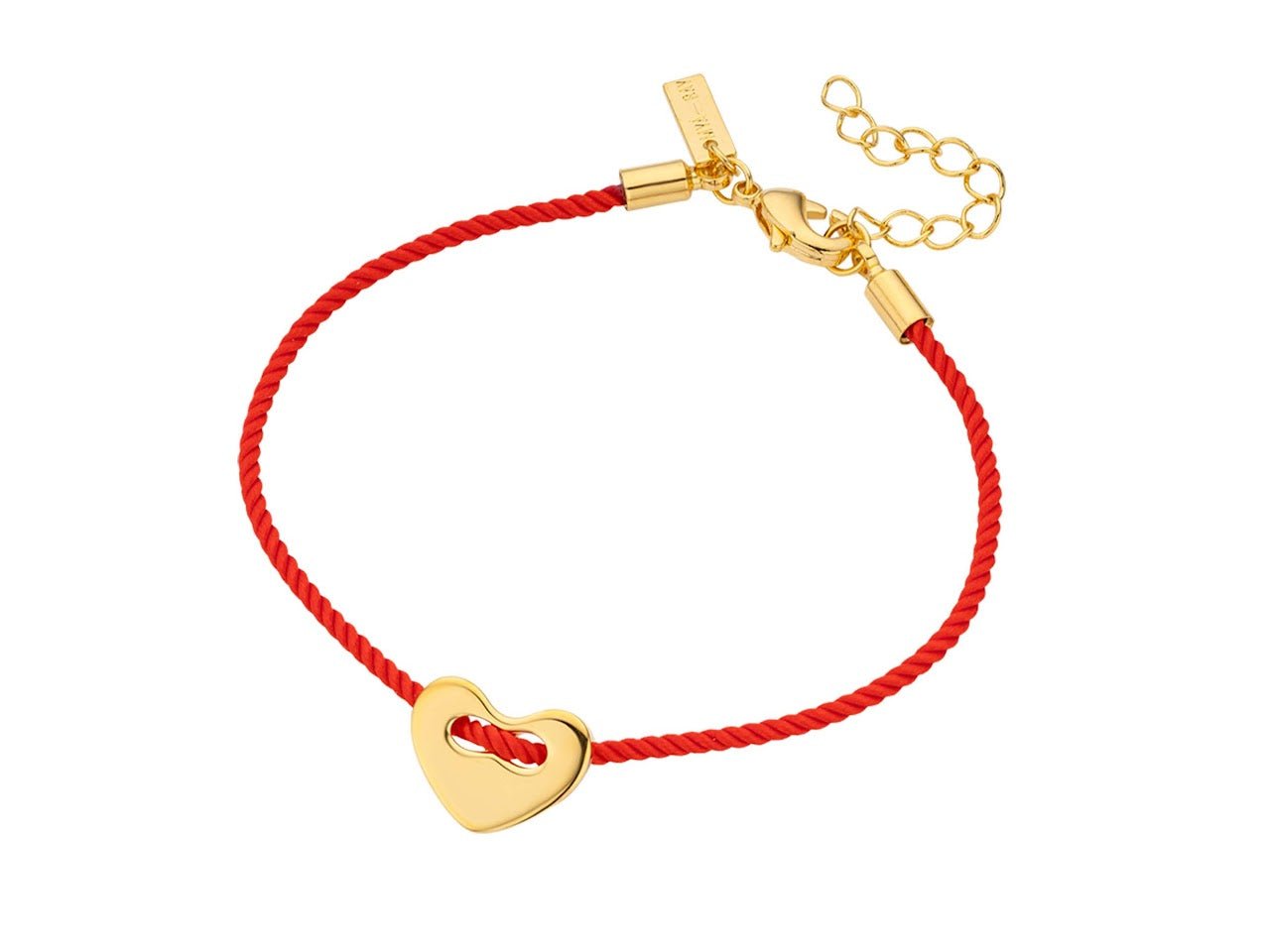 Red Cord Bracelet with Heart