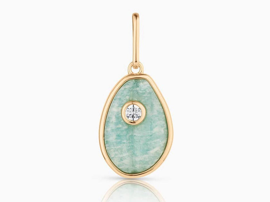 Amazonite Cowrie Shell Charm with CZ