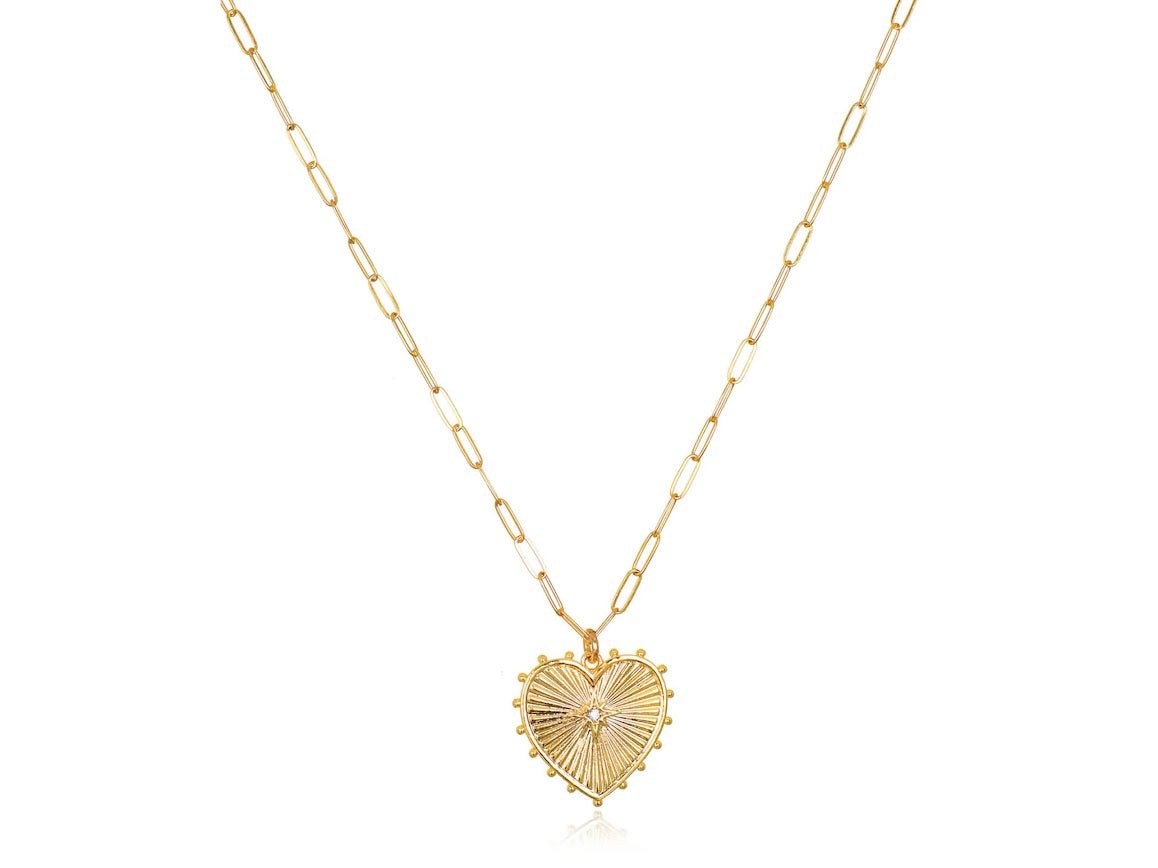 Beaded Heart Charm Necklace