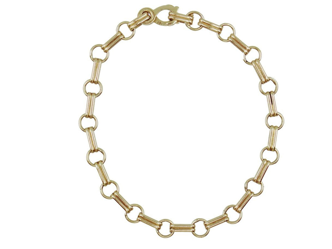 14k Vintage Round Link Bracelet