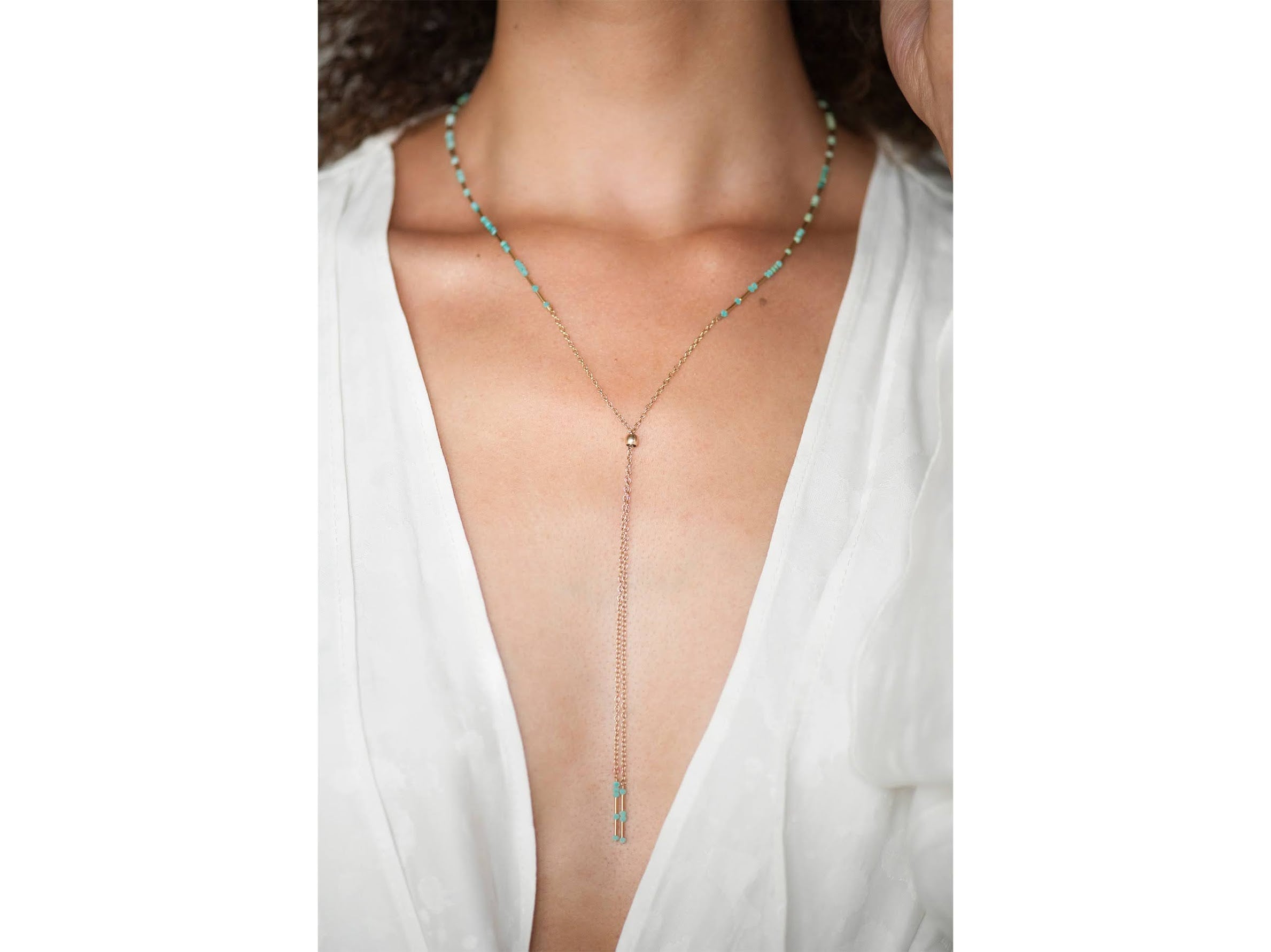 Turquoise Lariat Necklace