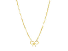 Load image into Gallery viewer, 14k Itsy Bitsy Bow Necklace
