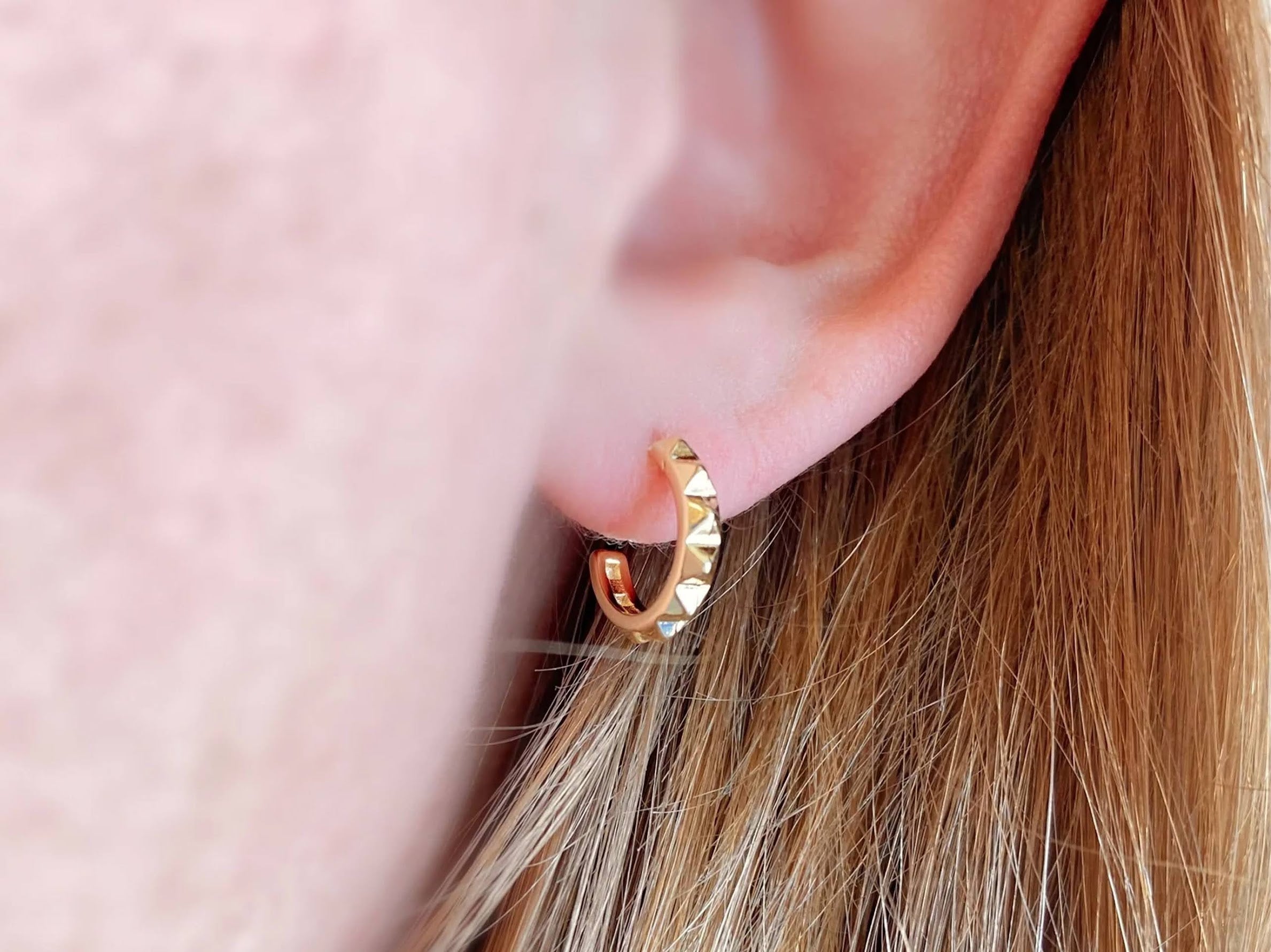 Gold Spiked C-Hoop Earrings