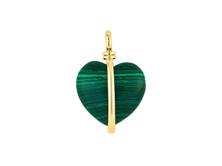 Malachite Wrapped Heart Charm