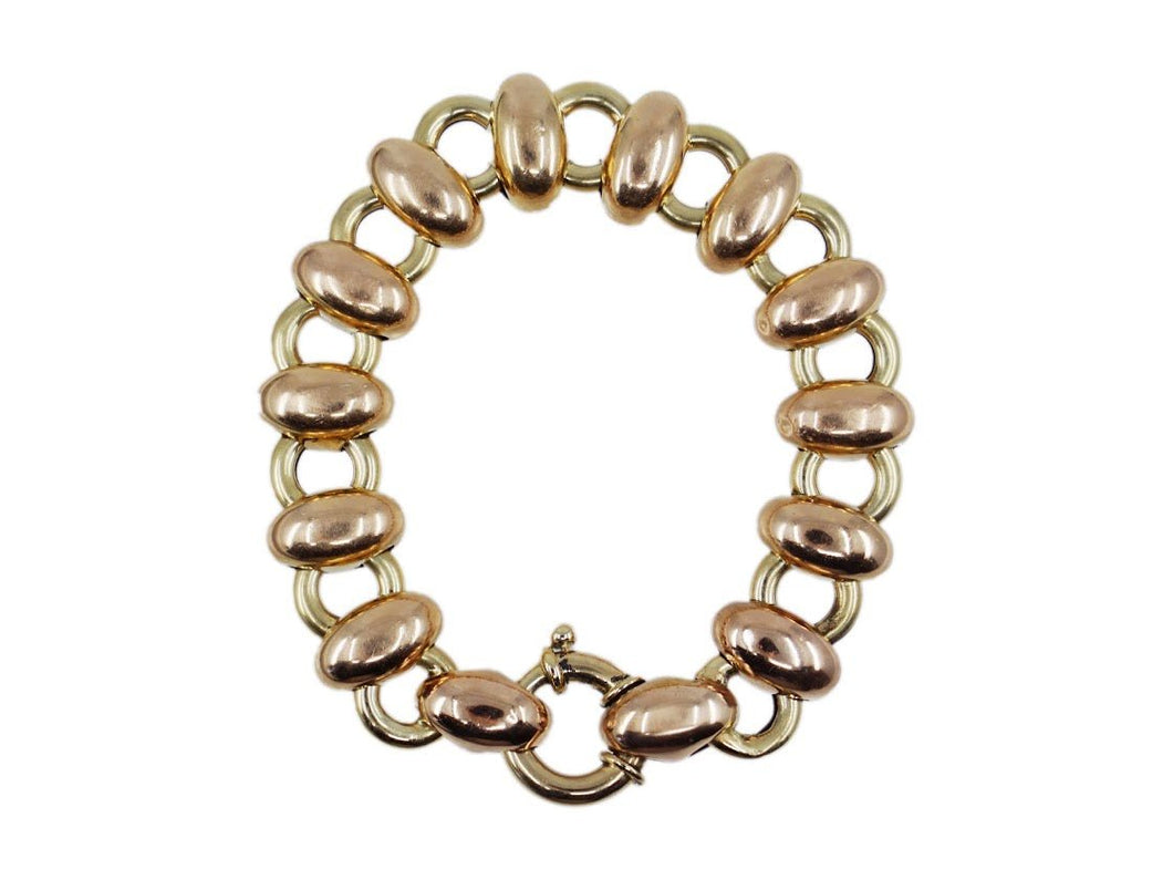 1960s 14k Pink and Yellow Gold Link Bracelet
