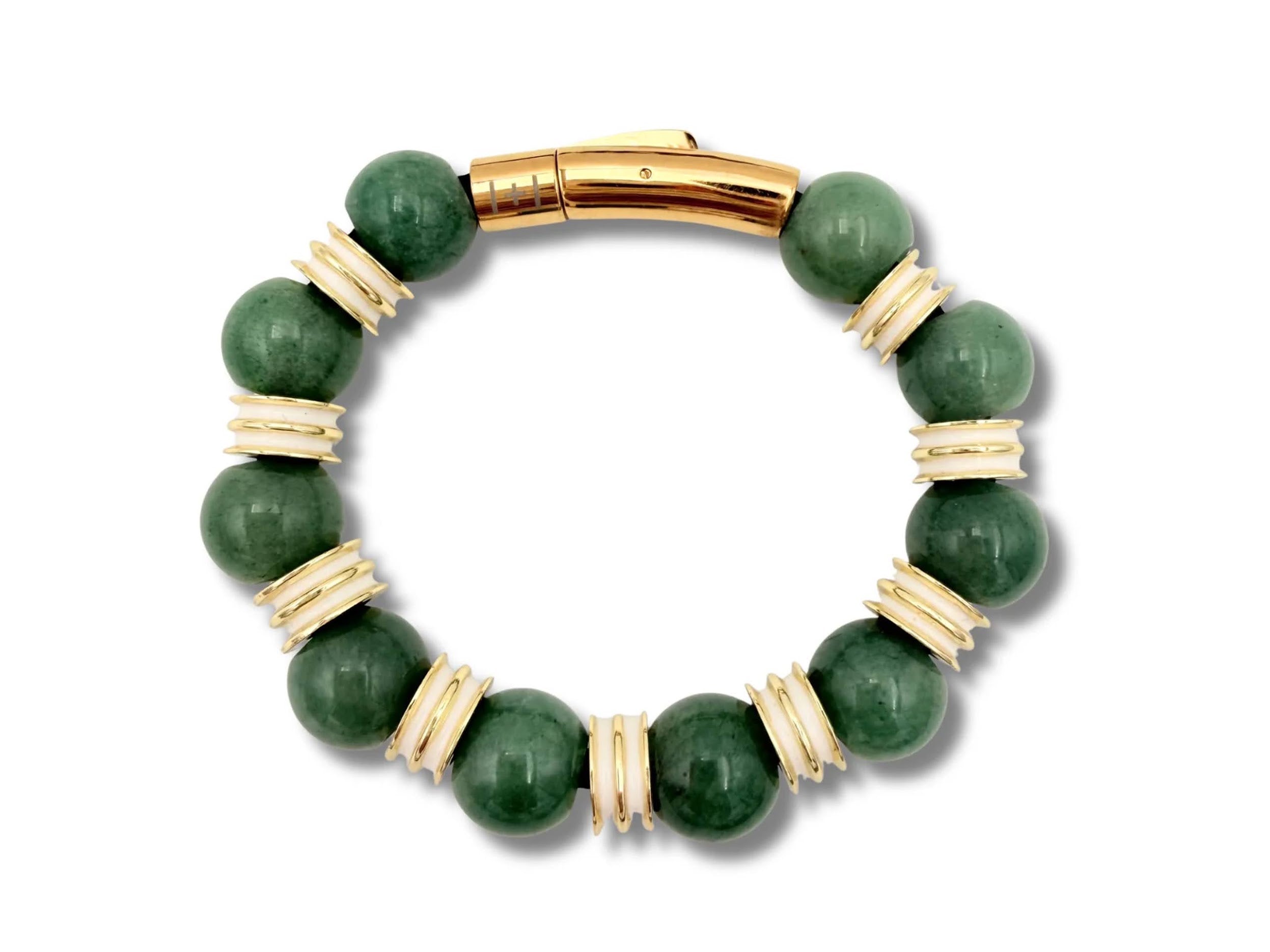 Green Aventurine and Gold Beads Bracelet