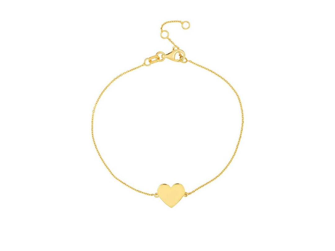 14k Engravable Heart Bracelet