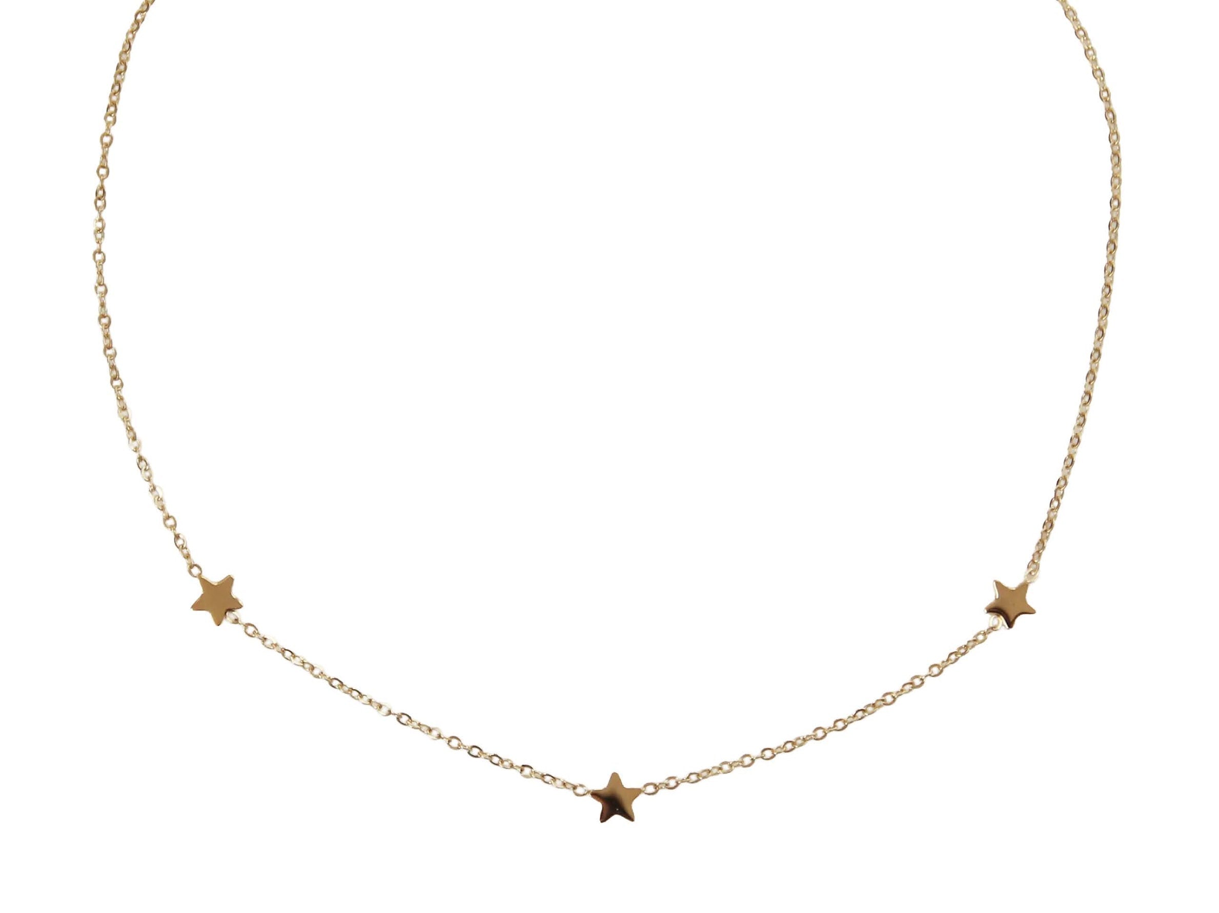 Gold Three Stars Necklace