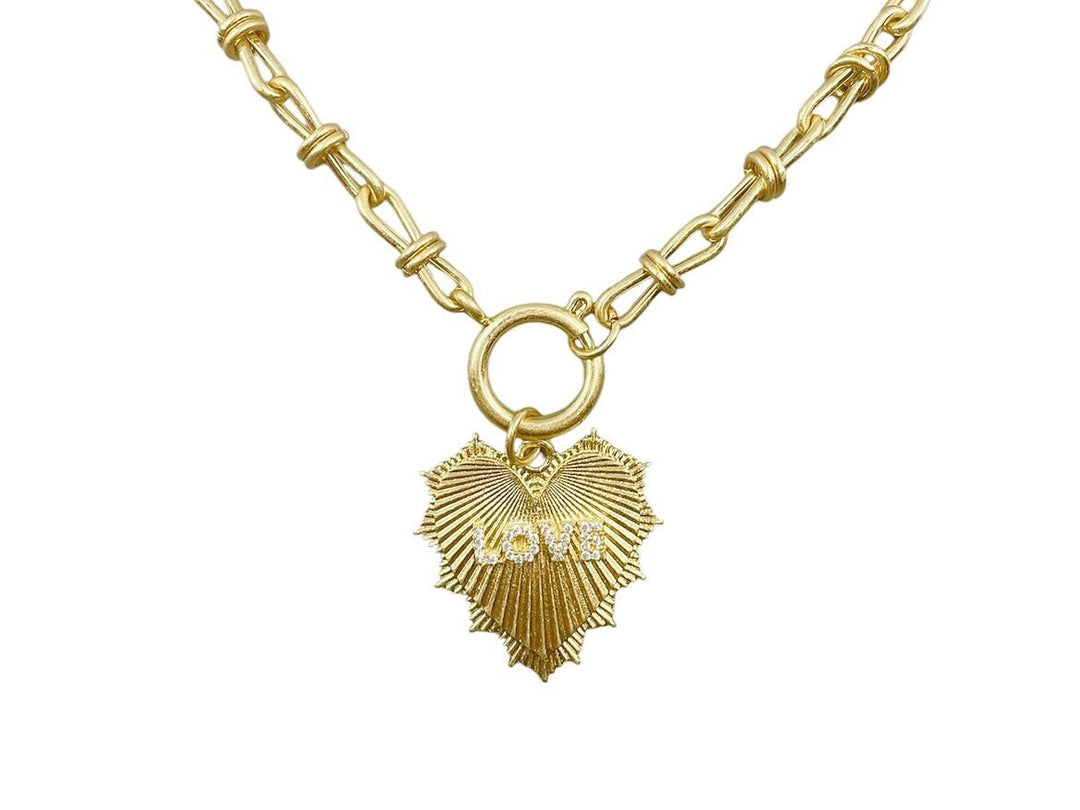 Vintage-Style LOVE Heart Necklace