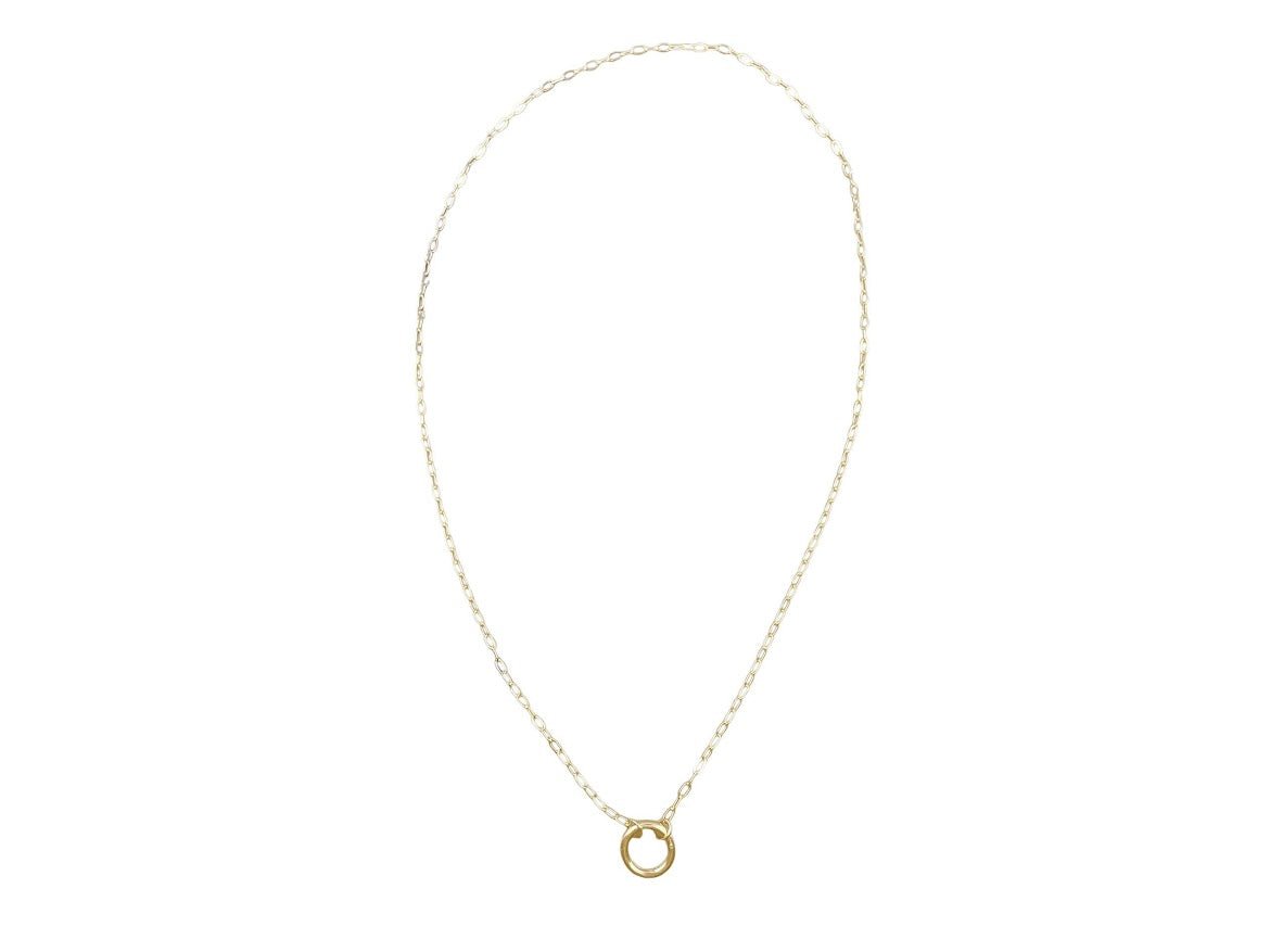 Gold Paperclip Chain Charm Clip Necklace