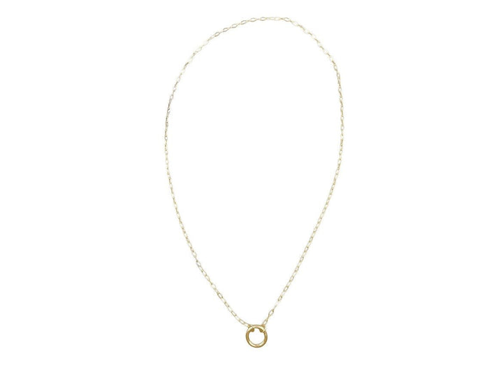 Gold Paperclip Chain Charm Clip Necklace