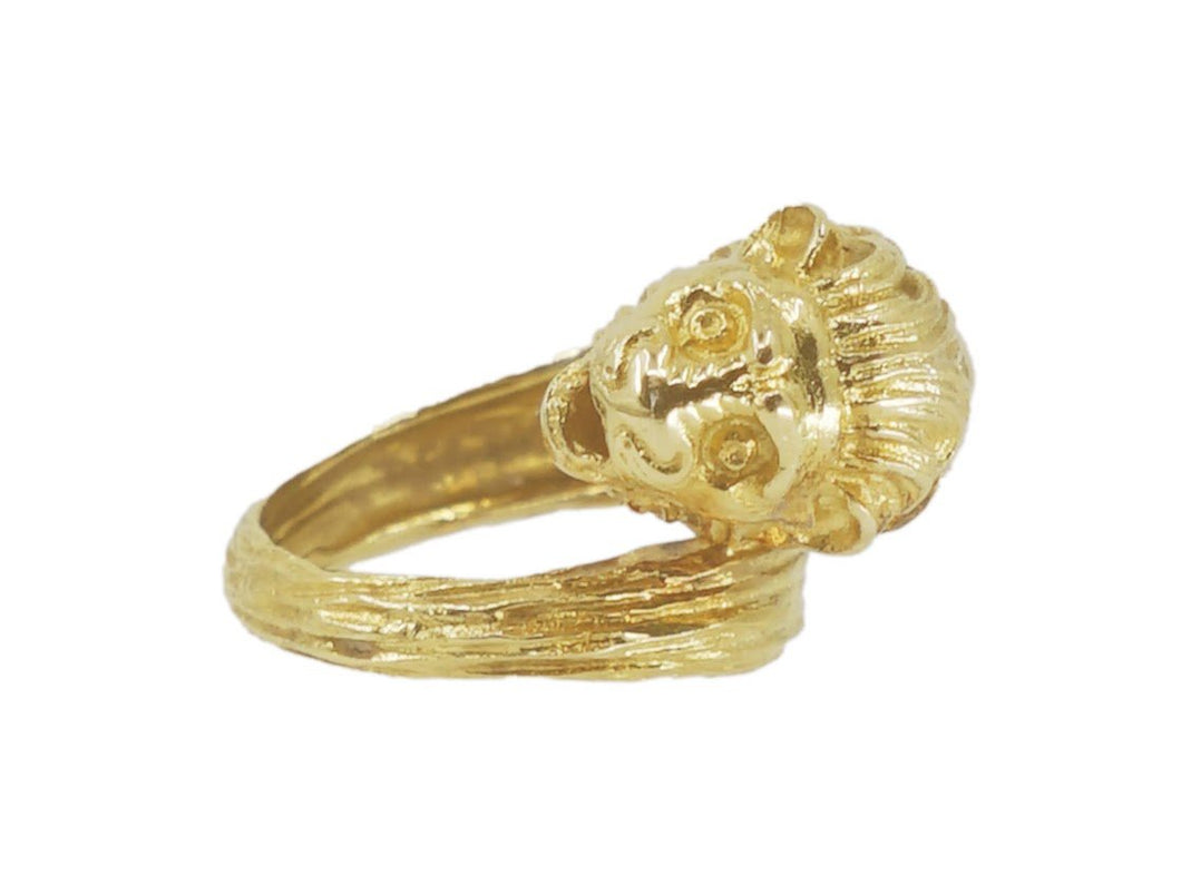 1950s 18k Yellow Gold Lion Ring