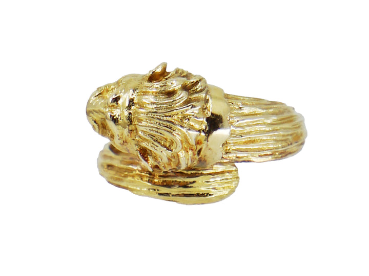 1950s 18k Yellow Gold Lion Ring