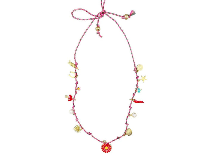 Pink and Gray Magical Charm Necklace