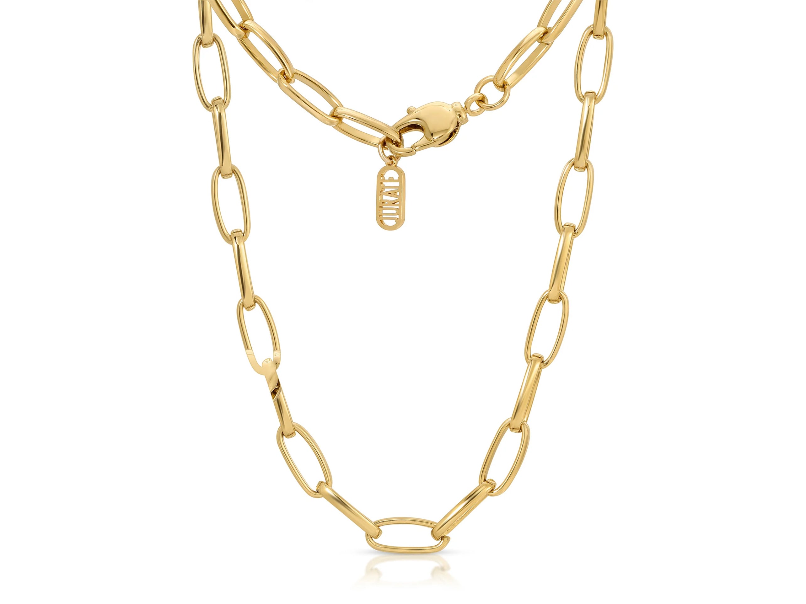 Gold Chunky Paperclip Chain Necklace