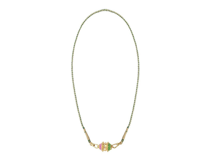 Pink and Green Big Talisman Necklace