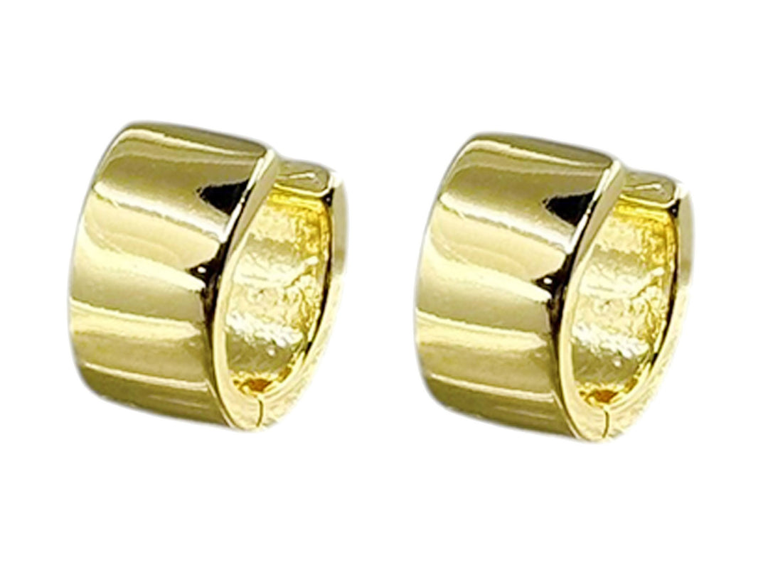 Gold Chunky Flat Hoop Earrings