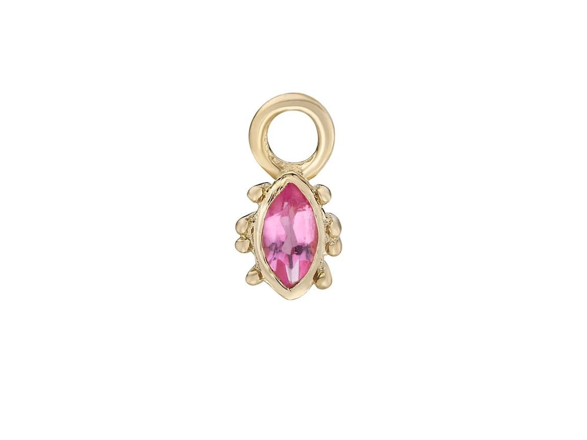 9k Pink Tourmaline Marquise-Cut Charm