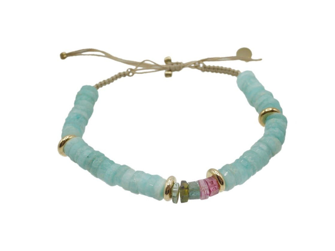 Tourmaline and Amazonite Bracelet.