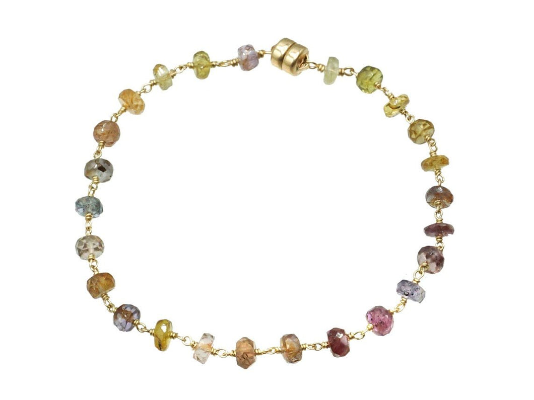 Pink, Yellow, and Lavender Sapphire Bracelet