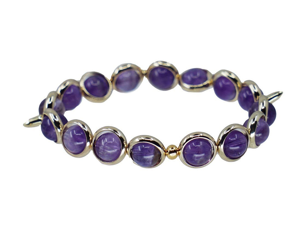 Amethyst Bracelet with Spikes