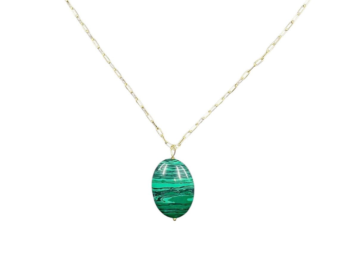 Malachite Oval Pendant.
