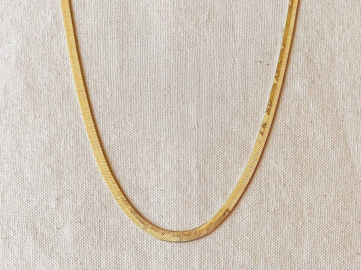 Gold 6mm Herringbone Chain