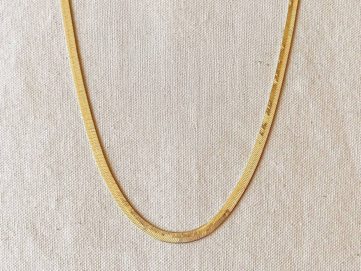Gold 6mm Herringbone Chain