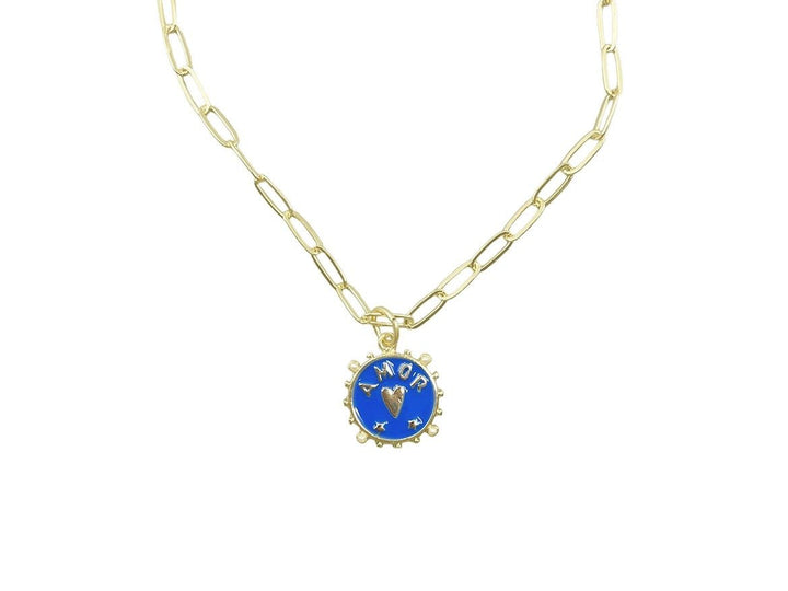 Blue Amor Charm Necklace