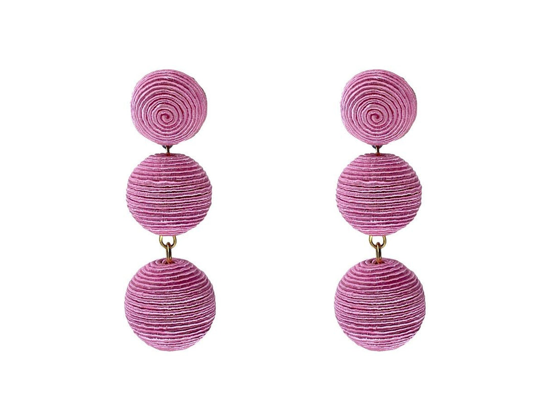 Pink Three-Drop Plein de Vie Earrings