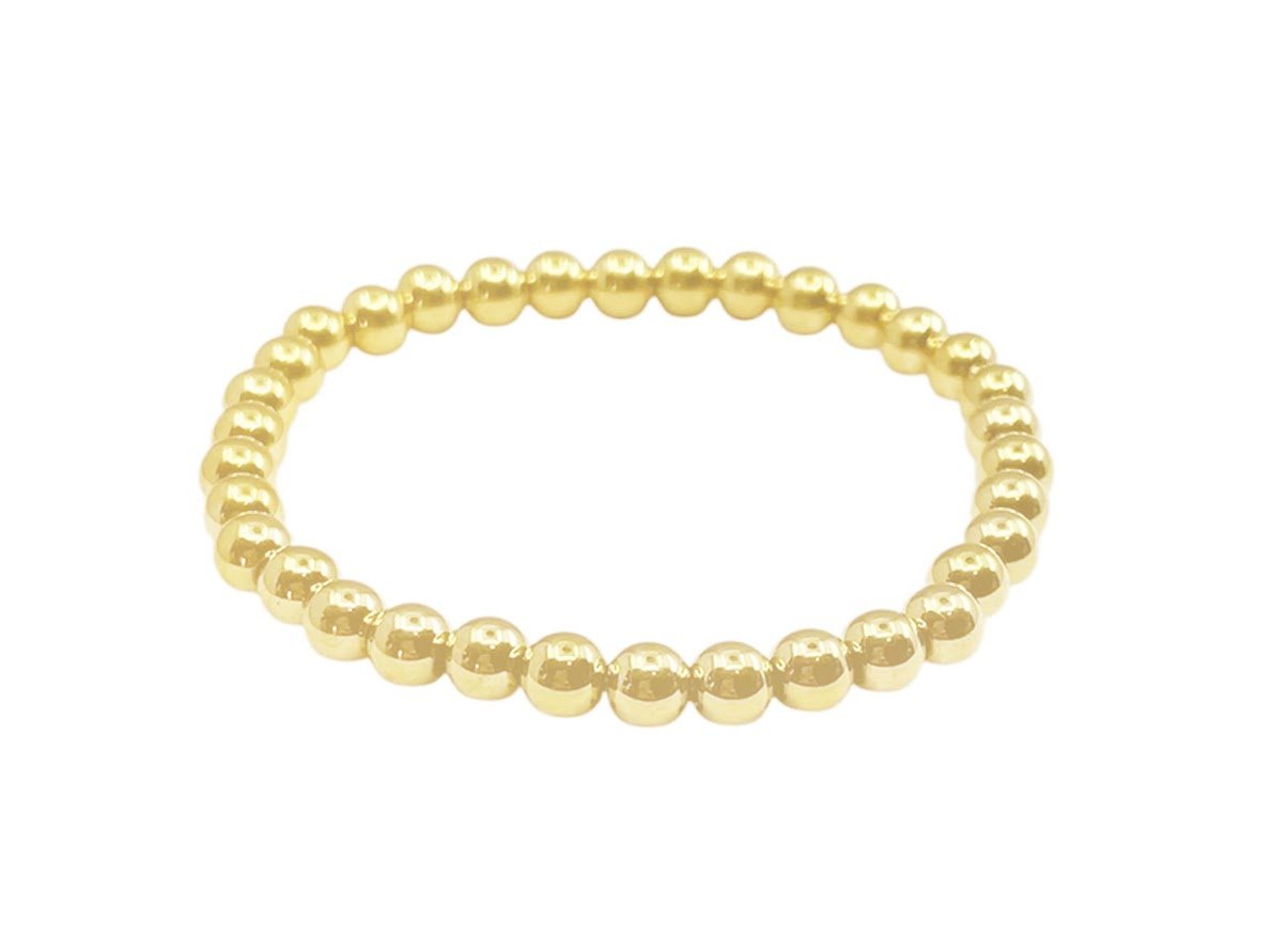 Gold 6mm Bead Bracelet